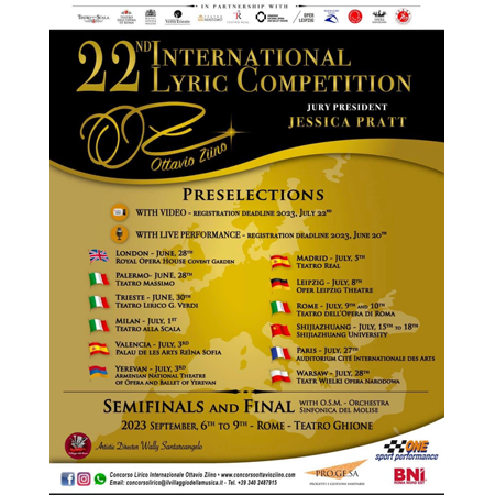 Presidente della Giuria della Critica al 22° International Lyric Competition “Ottavio Ziino” 